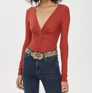 Topshop twist front bodysuit